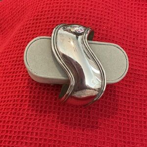 Curvy Sculptural Sterling Silver Cuff Bracelet